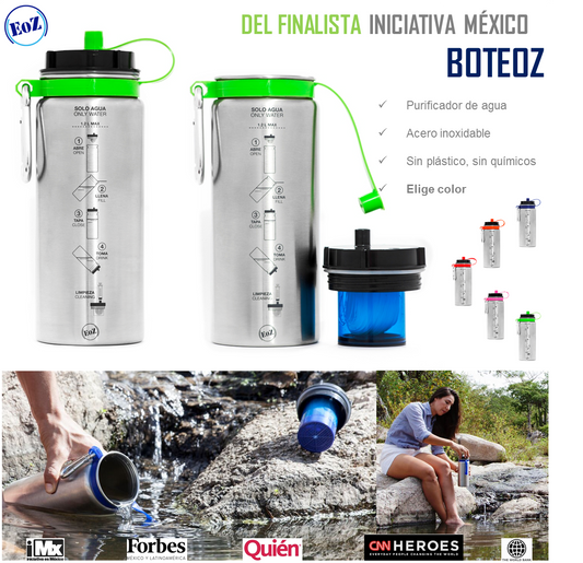 Prueba de filtro botella portátil para campo