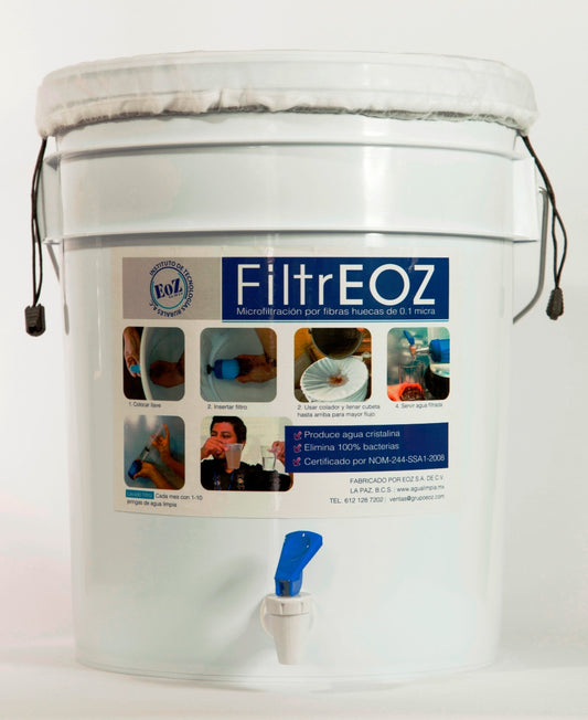 Demostración filtro de agua para comunidad rural, emergencias, desastres naturales