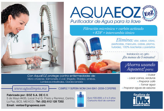 Materiales para distribuidores del filtro de agua para casa AquaEOZ
