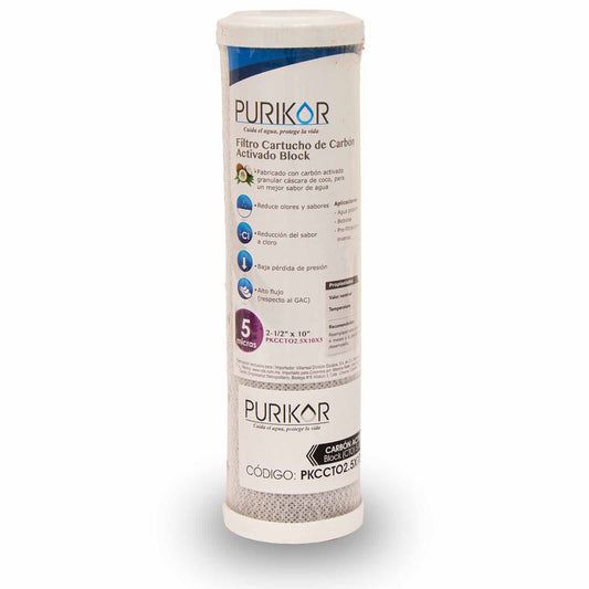 Cartucho carbón activado 2.5 x 10" PKCCTO2.5X10X5