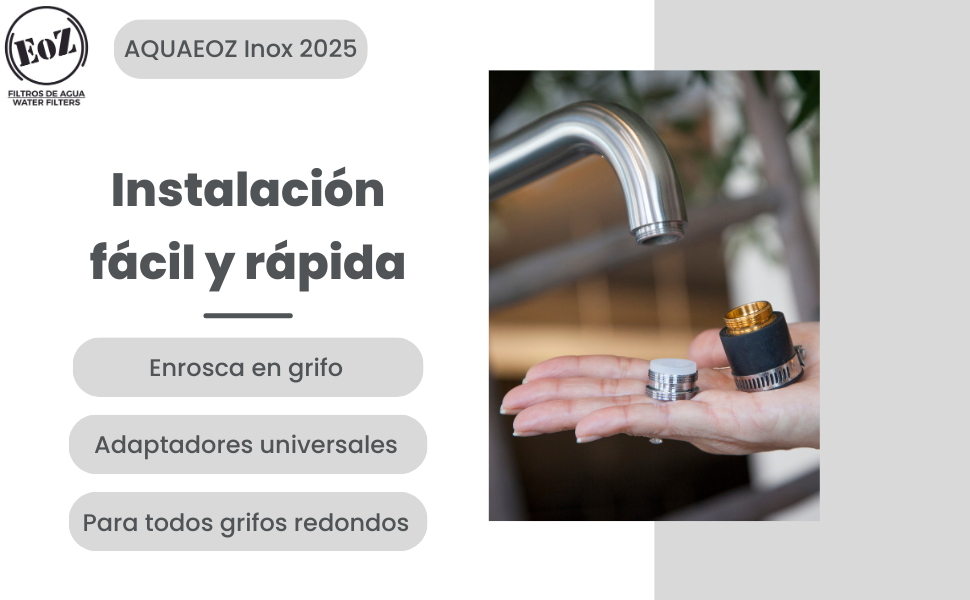 Filtro de agua AQUAEOZ Inox 2025 | NOM-244-SSA1-2020