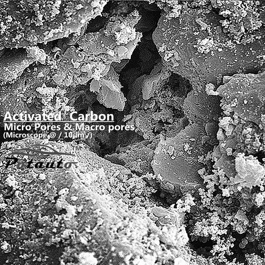 poros de carbon activado para filtrar agua con gran superficie de contacto