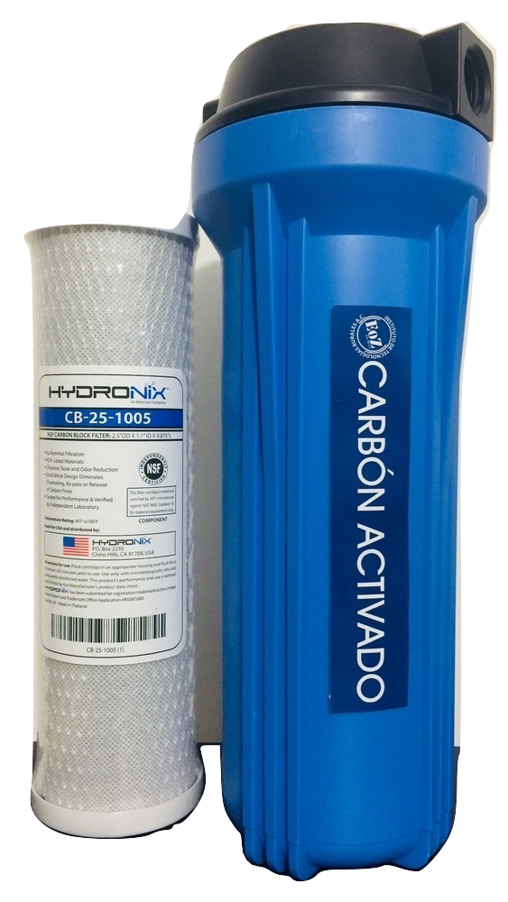 Filtro de agua con bloque de carbón activado bajo tarja | 2.5 x 10 pulgadas