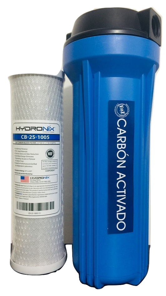 Filtro de agua con bloque de carbón activado bajo tarja | 2.5 x 10 pulgadas