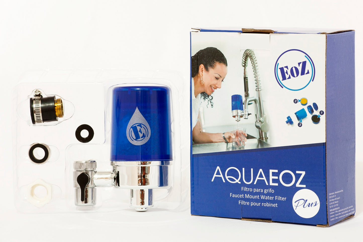 Filtro de agua para grifo AquaEOZplus® + 2 repuestos