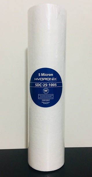 Repuesto filtro agua para sedimento marca hydronix | polyspun 5 micras | 2.5 x 10 pulgadas