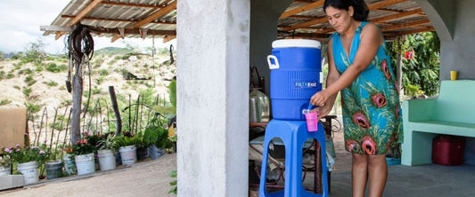 filtro agua rural con termo y banco