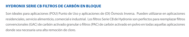 Repuesto para filtro agua con bloque de carbón | 4.5x10 pulgadas