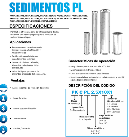Triple FILTRACION PURIKOR (Sedimento + CA + Anti sarro 4 GPM)