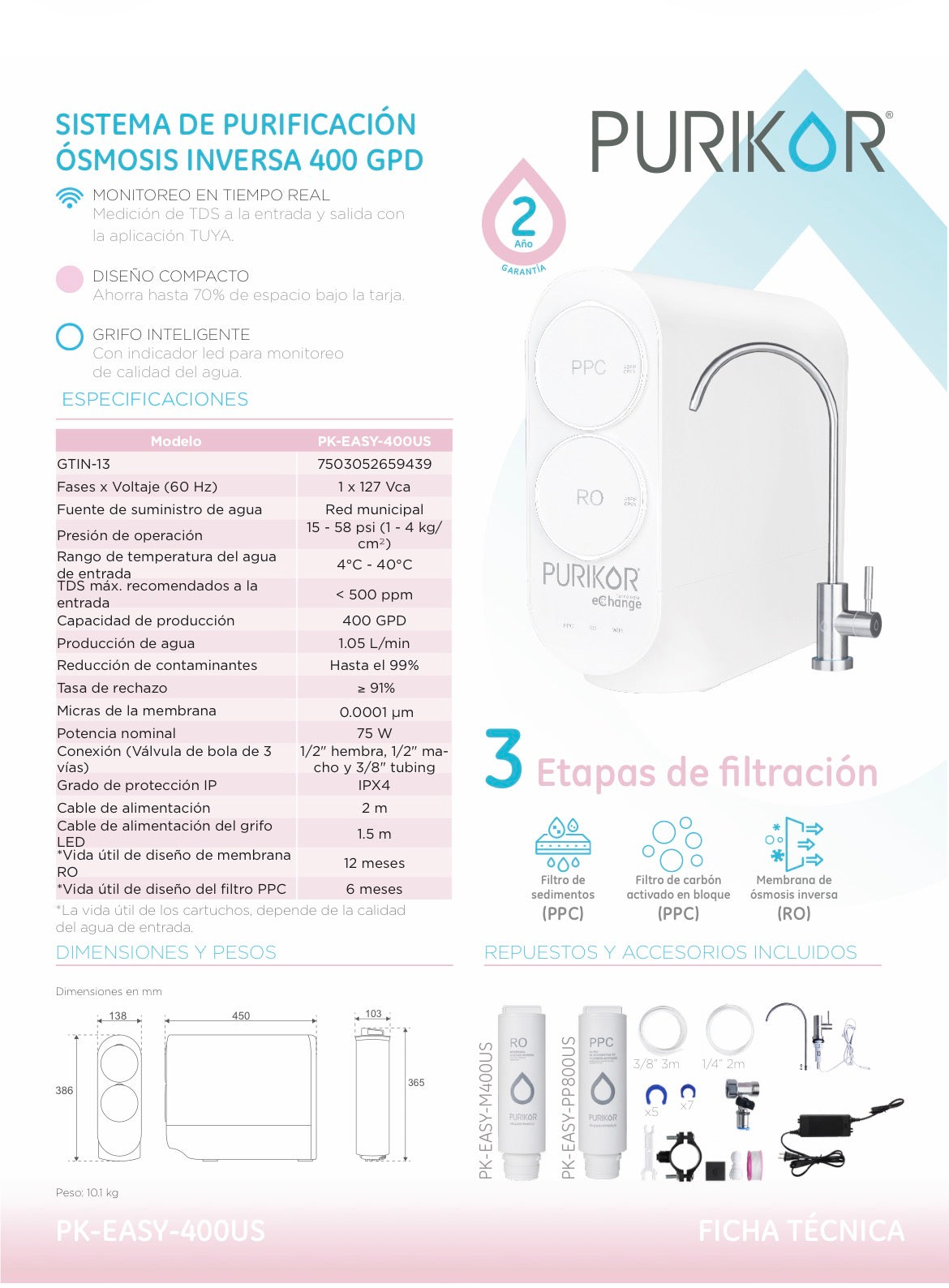 OSMOSIS INVERSA  400 GPD e Change