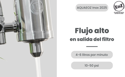 Filtro de agua AQUAEOZ Inox 2025 | NOM-244-SSA1-2020
