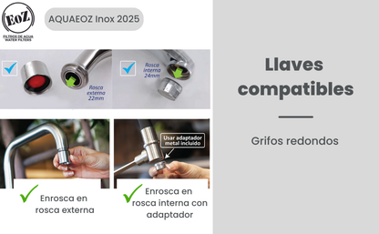 Filtro de agua AQUAEOZ Inox 2025 | NOM-244-SSA1-2020