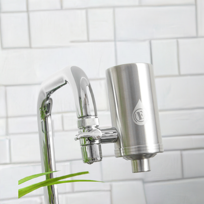 Filtro de agua AquaEOZ block® acero inoxidable con 2 cartuchos de filtración