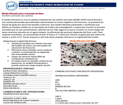 Repuesto filtro agua anti fluor | cartucho 4.5x20 pulgadas
