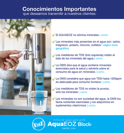 filtro de agua y minerales medidor de tds o solidos disueltos totales recomendacion oms para la salud