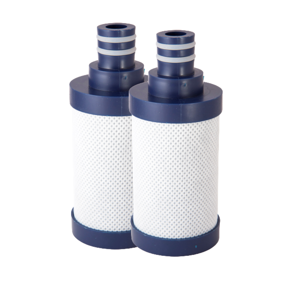 Filtro de agua AquaEOZ block® acero inoxidable con 2 cartuchos de filtración