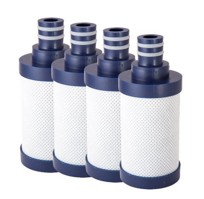 Filtro de agua AquaEOZ block® acero inoxidable con 2 cartuchos de filtración