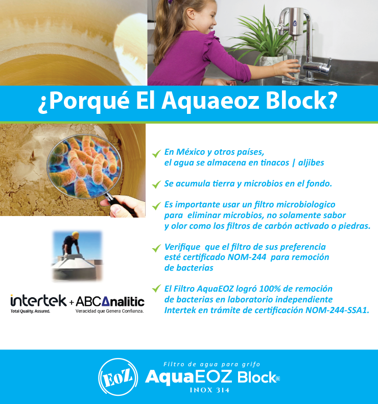 filtro agua casa para eliminar microbios tierra sedimento tinacos aljibes aquaeoz block 2022
