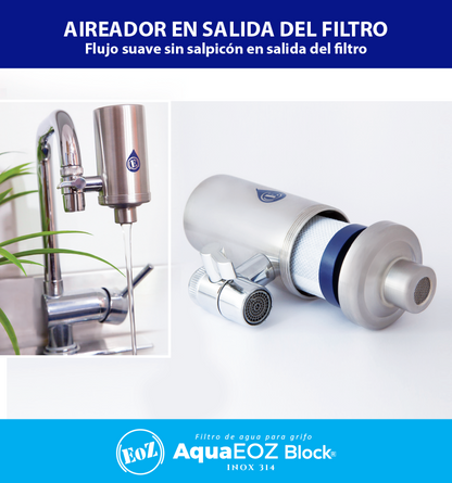 nuevo filtro de agua para casa cocina aquaeoz block con carbon activado de bloque y fibras huecas