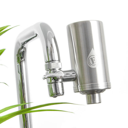 Filtro de agua AquaEOZ block® acero inoxidable con 2 cartuchos de filtración