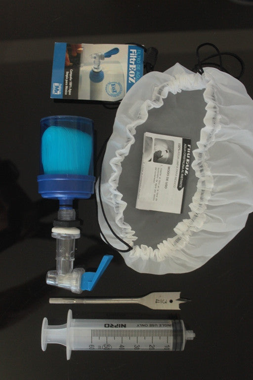 Filtro de agua con fibras huecas + contenedor 60L y triple llave | Para escuela rural